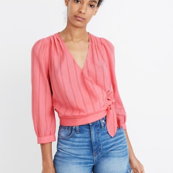 Madewell Tops - Madewell Wrap Top in Cecilia Stripe